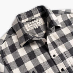 Buffalo Check Shirt | Black & Cream -Casual Shoes World 1024x1024 BuffaloCheckShirt BlackCream 080724 Detail