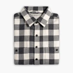 Buffalo Check Shirt | Black & Cream -Casual Shoes World 1024x1024 BuffaloCheckShirt BlackCream 080724 Folded