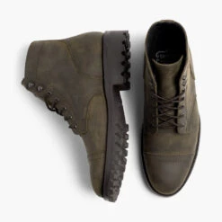 Captain | Dark Olive Matte -Casual Shoes World 1024x1024 Captain DarkOliveMatte Lug Flatlay2