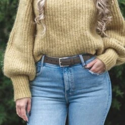 Women's Classic Leather Belt | Dark Olive Suede -Casual Shoes World 1024x1024 Classic Olive 1