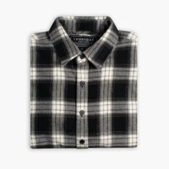 Forever Flannel Shirt | Black & Cream -Casual Shoes World 1024x1024 ForeverFlannel BlackCream 091024 Folded