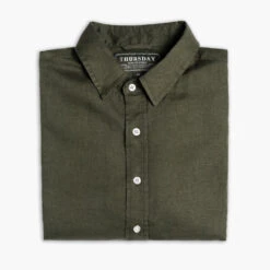Linen Shirt | Olive -Casual Shoes World 1024x1024 LinenShirt Olive 052524 Folded