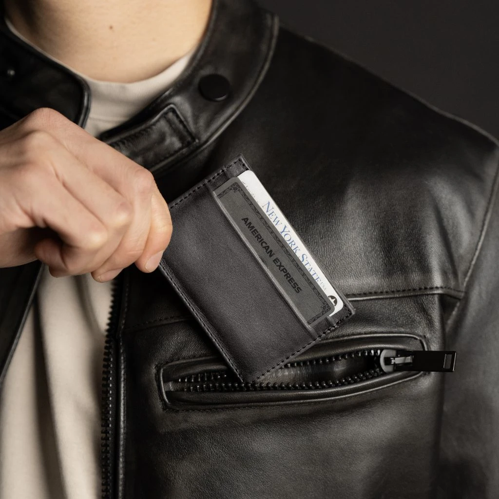 Leather Card Holder | Distressed Grey 7 Leather Card Holder | Distressed Grey - Image 6