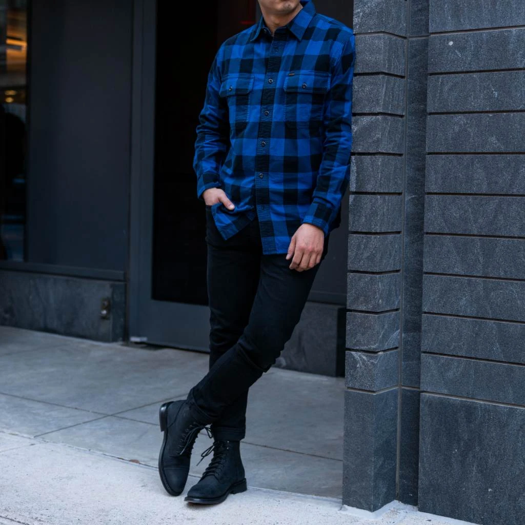 Filson Field Flannel Shirt | Cobalt Blue Black 8 Filson Field Flannel Shirt | Cobalt Blue Black - Image 6