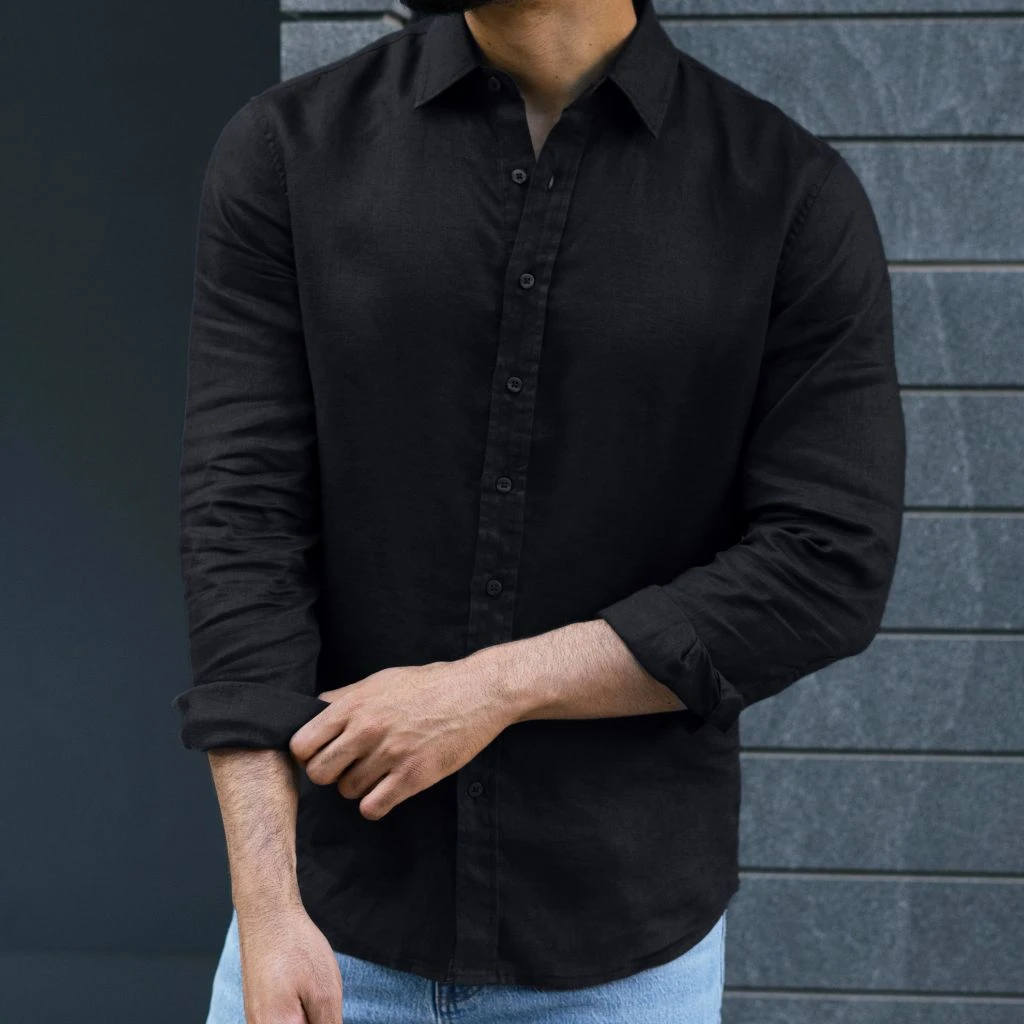 Linen Shirt | Black 8 Linen Shirt | Black - Image 6