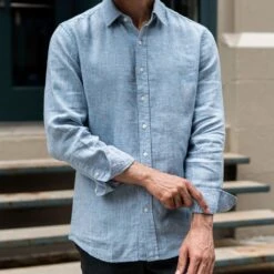 Linen Shirt | Blue 15 Linen Shirt | Blue -Casual Shoes World 1024x1024 Men LinenShirt Blue 052924 1