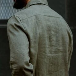 Linen Shirt | Olive -Casual Shoes World 1024x1024 Men LinenShirt Olive 052924 2