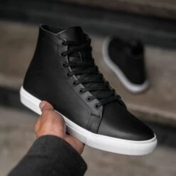 Premier High Top | Black -Casual Shoes World 1024x1024 Men Premier HighTop Black 101123 3