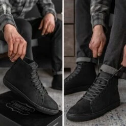 Premier High Top | Black Matte -Casual Shoes World 1024x1024 Men Premier HighTop BlackMatte 022823 3