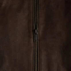 Racer Jacket | Tobacco (Brass Hardware) -Casual Shoes World 1024x1024 Men Racer Tobacco BrassHardware 030624 ZipperDetail