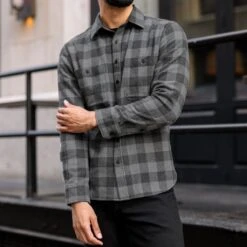 Buffalo Check Shirt | Black & Grey -Casual Shoes World 1024x1024 Mens BuffaloCheckShirt BlackxGrey 082924 1