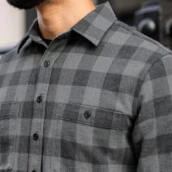 Buffalo Check Shirt | Black & Grey -Casual Shoes World 1024x1024 Mens BuffaloCheckShirt BlackxGrey 082924 2