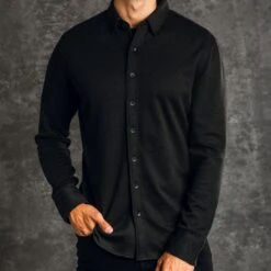 Everyday Button-Down Shirt | Black -Casual Shoes World 1024x1024 Mens EverydayShirt Black 082924 1