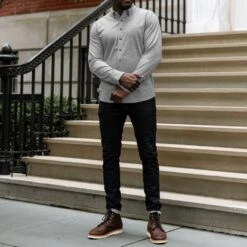 Everyday Button-Down Shirt | Light Grey 17 Everyday Button-Down Shirt | Light Grey -Casual Shoes World 1024x1024 Mens EverydayShirt LightGrey 082924 3