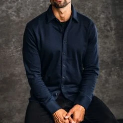 Everyday Button-Down Shirt | Navy -Casual Shoes World 1024x1024 Mens EverydayShirt Navy 082924 2