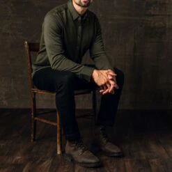 Everyday Button-Down Shirt | Olive 17 Everyday Button-Down Shirt | Olive -Casual Shoes World 1024x1024 Mens EverydayShirt Olive 082924 3