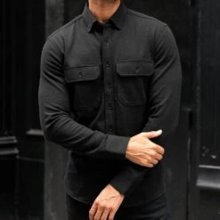 Everyday Button-Down Shirt | Black (Two Pocket) -Casual Shoes World 1024x1024 Mens EverydayShirt TwoPockets Black 082924 1