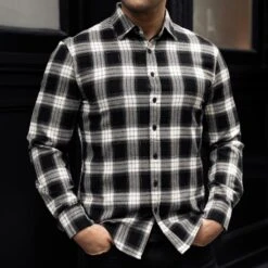Forever Flannel Shirt | Black & Cream -Casual Shoes World 1024x1024 Mens ForeverFlannel BlackCream 092724 1