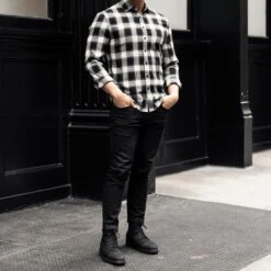 Forever Flannel Shirt | Black & Cream -Casual Shoes World 1024x1024 Mens ForeverFlannel BlackCream 092724 3