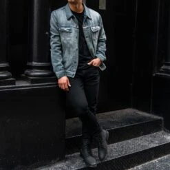 Denim Trucker Jacket | Washed Indigo -Casual Shoes World 1024x1024 Mens Jackets Denim Trucker WashedIndigo 010423 3