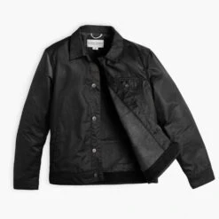 Waxed Canvas Field Jacket | Black -Casual Shoes World 1024x1024 Mens Jackets Field Black 012723 Open