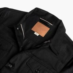 Selvedge Denim Trucker Jacket | Black -Casual Shoes World 1024x1024 Mens Jackets SelvedgeDenimTrucker Black 100623 CollarDetail1 84504fcc 9fac 40c5 81da 25324d550d19