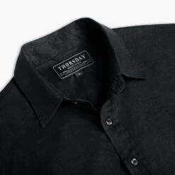Linen Shirt | Black 13 Linen Shirt | Black -Casual Shoes World 1024x1024 Mens LinenShirt Black 052825 Detail