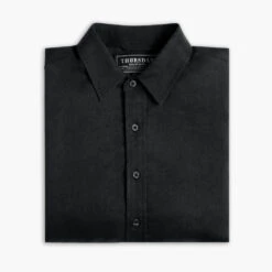 Linen Shirt | Black 12 Linen Shirt | Black -Casual Shoes World 1024x1024 Mens LinenShirt Black 052825 Folded