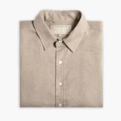 Linen Shirt | Taupe -Casual Shoes World 1024x1024 Mens LinenShirt Taupe 052825 Folded