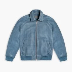 Major League Jacket | Blue Textured -Casual Shoes World 1024x1024 Mens MajorLeague Blue 120424 Front