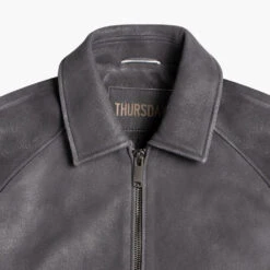 Major League Jacket | Grey Textured -Casual Shoes World 1024x1024 Mens MajorLeague Grey 120424 CollarDetail