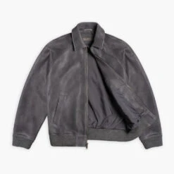 Major League Jacket | Grey Textured -Casual Shoes World 1024x1024 Mens MajorLeague Grey 120424 Open