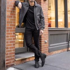 Major League Jacket | Grey Textured -Casual Shoes World 1024x1024 Mens MajorLeague Grey 122424 3