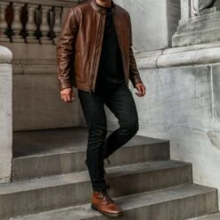 Racer Jacket | Brandy 13 Racer Jacket | Brandy -Casual Shoes World 1024x1024 Mens Racer Brandy 091324 3