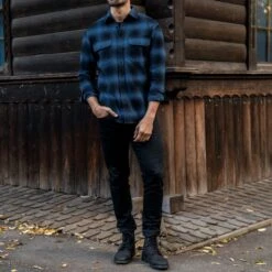 Summit Flannel Shirt | Navy -Casual Shoes World 1024x1024 Mens Shirts SummitFlannel Navy 111023 3