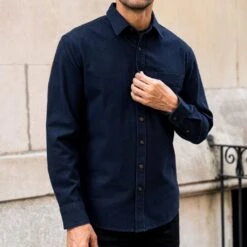 Solid Shirt | Navy 15 Solid Shirt | Navy -Casual Shoes World 1024x1024 Mens SolidShirt Navy 101124 1