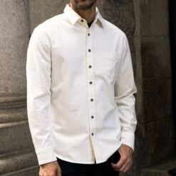 Solid Shirt | Off-White -Casual Shoes World 1024x1024 Mens SolidShirt OffWhite 101124 1