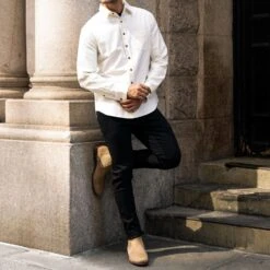 Solid Shirt | Off-White -Casual Shoes World 1024x1024 Mens SolidShirt OffWhite 101124 3