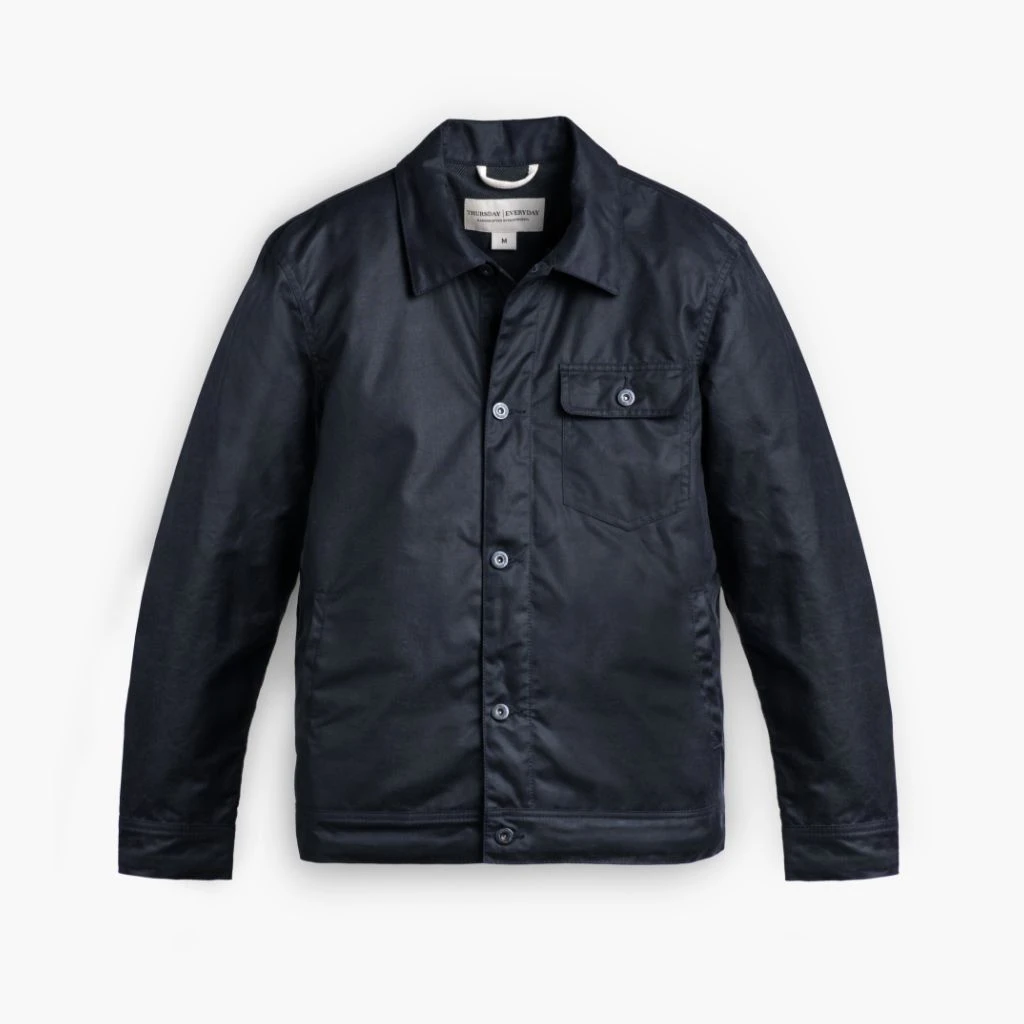 Waxed Canvas Field Jacket | Navy 6 Waxed Canvas Field Jacket | Navy - Image 4