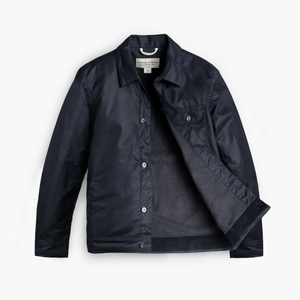 Waxed Canvas Field Jacket | Navy 7 Waxed Canvas Field Jacket | Navy - Image 5
