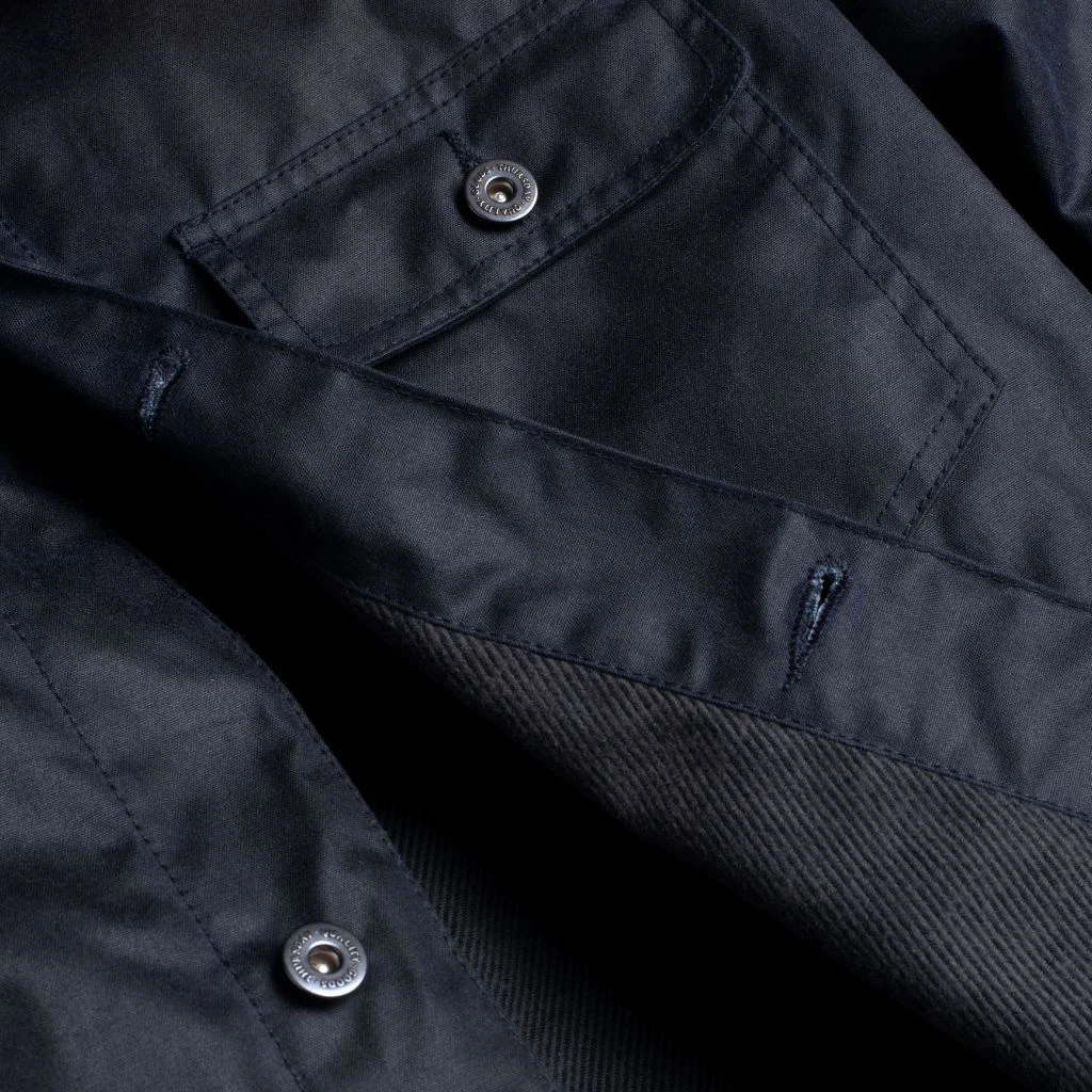 Waxed Canvas Field Jacket | Navy 9 Waxed Canvas Field Jacket | Navy - Image 7