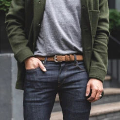 Men's Refined Leather Belt | Cognac Suede -Casual Shoes World 1024x1024 RefinedBelt CognacSuede 4