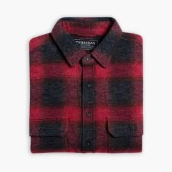 Summit Flannel Shirt | Red 12 Summit Flannel Shirt | Red -Casual Shoes World 1024x1024 SummitFlannel Red 121024 Folded