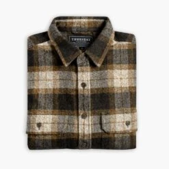 Summit Flannel Shirt | Tuscan Gold -Casual Shoes World 1024x1024 SummitFlannel TuscanGold 091024 Folded