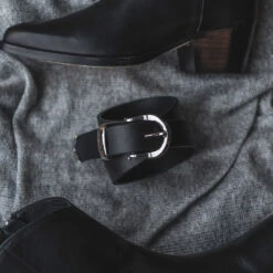 Women's Western Leather Belt | Black -Casual Shoes World 1024x1024 Western Black 3