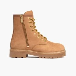 Combat | Tan Nubuck -Casual Shoes World 1024x1024 Women Combat TanNubuck 111924 SideZip