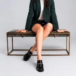 Dress Penny | Black & Gold -Casual Shoes World 1024x1024 Women DressPenny BlackGold 032125 2A