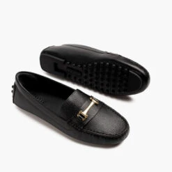 Driving Loafer | Black & Gold -Casual Shoes World 1024x1024 Women DrivingLoafer BlackGold 062524 FlatlayAlt