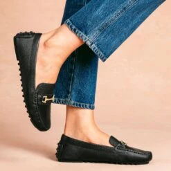 Driving Loafer | Black & Gold -Casual Shoes World 1024x1024 Women DrivingLoafer BlackGold 082025 2