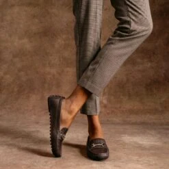 Driving Loafer | Brown & Gold -Casual Shoes World 1024x1024 Women DrivingLoafer BrownGold 082025 3